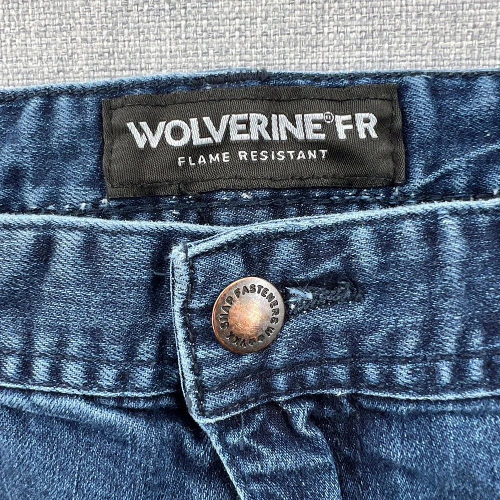 Wolverine FR Flame Resistant Work Jeans Men 40x30 (fits 38x28) Blue CAT2 Utility